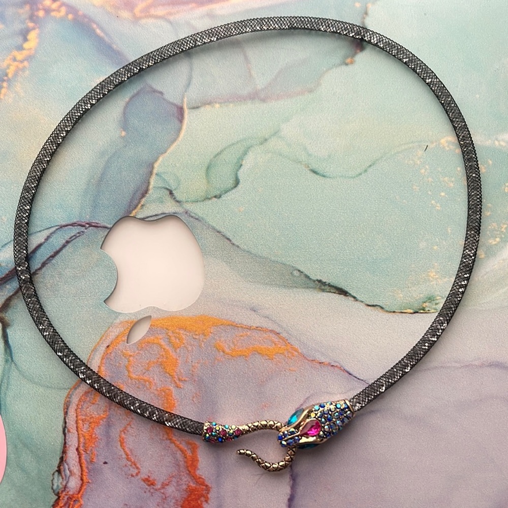 Betsey Johnson Bedazzled Snake Necklace